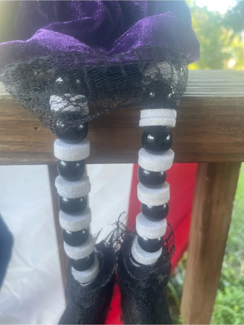 Plush Green Witch Shelf Sitter with Bead Legs